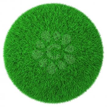 Royalty Free Clipart Image of a Green Grass Circle