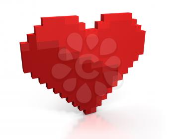 Royalty Free Clipart Image of a Pixel Heart