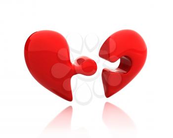 Royalty Free Clipart Image of a Heart Puzzle