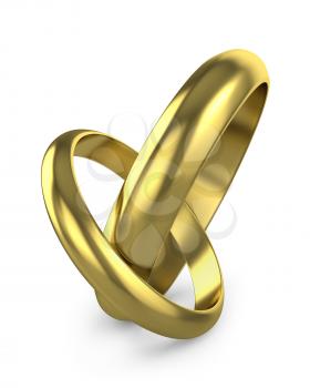 Royalty Free Clipart Image of Connected Wedding Rings