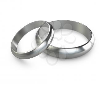 Royalty Free Clipart Image of Platinum Wedding Rings
