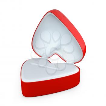 Royalty Free Clipart Image of a Heart Shaped Jewellery Box