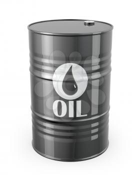 Single barrel of oil, isolated on white background