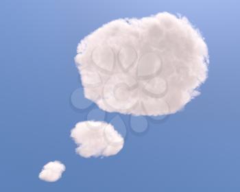 Text bubble cloud shape, isolated on white background