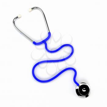 Doctor's stethoscope isolated on a white background. 3d illustration.