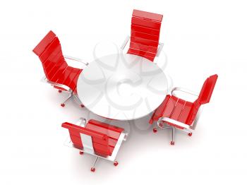 Royalty Free Clipart Image of Chairs Around a Table