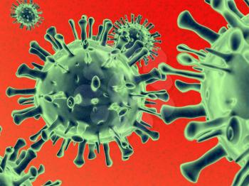 Royalty Free Clipart Image of a Virus Background