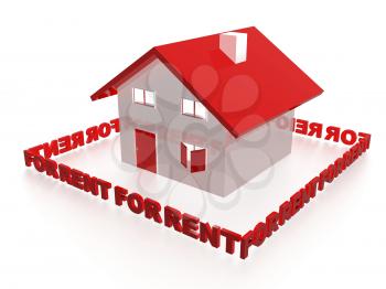 Royalty Free Clipart Image of a House For Rent
