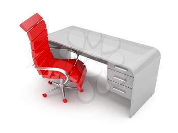 Royalty Free Clipart Image of a Modern Workplace