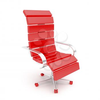 Royalty Free Clipart Image of a Red Office Armchair