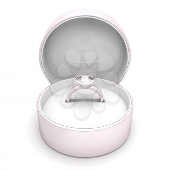 Royalty Free Clipart Image of a Ring in a Case
