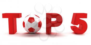 Royalty Free Clipart Image of Top 5 With a Soccer Ball