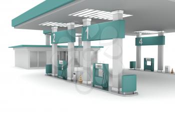 3d illustration of petrol station