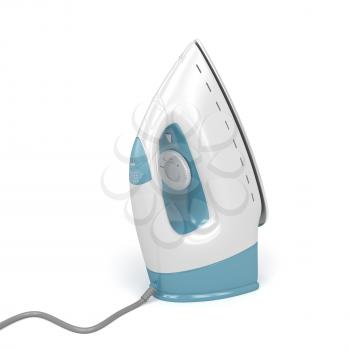 Steam electric iron on white background