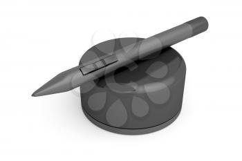 Digital pen for graphic tablet on white background