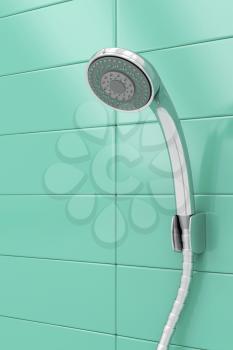 Royalty Free Clipart Image of a Chrome Shower