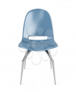 Modern plastic chair on white background