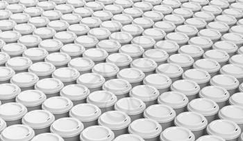 Group of paper coffee cups