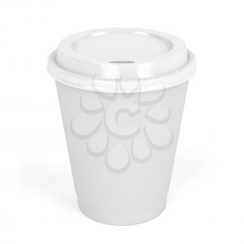 Paper coffee cup on white background
