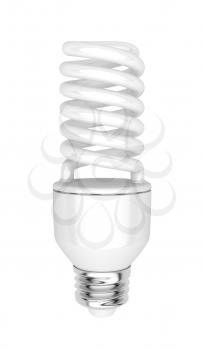 Energy saving fluorescent light bulb isolated on white background 