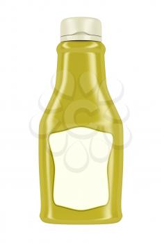 Bottle for mustard or mayonnaise isolated on white background 