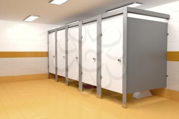 3D illustration of public toilet