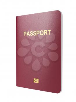 Biometric passport isolated on white background