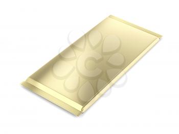Blank golden packaging for chocolate or other food 