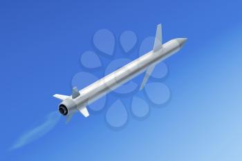 Flying cruise missile in the sky