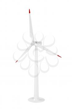 Wind turbine isolated on white background