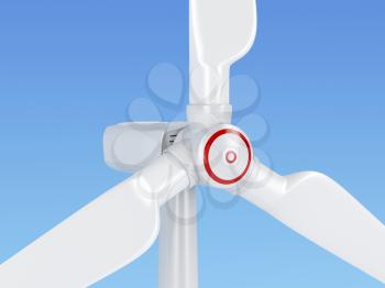 Close-up of wind turbine generating electricity