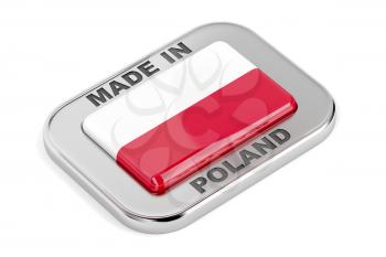 Made in Poland shiny badge on white background