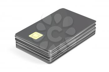 Stack with blank cards, can be used for telephone, bank or key cards 