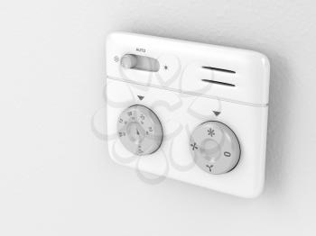 Thermostat on the wall, 3d illustration 