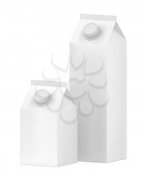 Two blank containers for milk, juice or other beverages