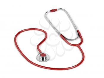 Stethoscope on white background, 3D illustration 