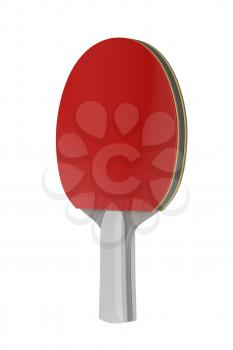 Ping pong racket isolated on white background, 3D illustration