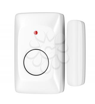 Magnetic alarm sensor for window and door, isolated on white background