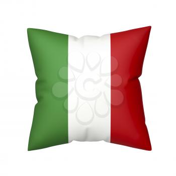 Pillow with the flag of Italy isolated on white background