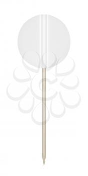 White round toothpick flag isolated on white background