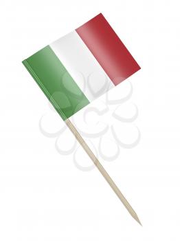 Italian flag toothpick isolated on white background