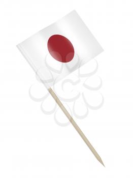 Japanese flag toothpick isolated on white background