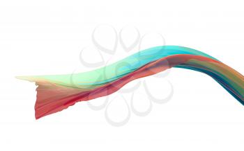 Flowing cloth, multicolored wave silk, 3d rendering. Computer digital drawing.