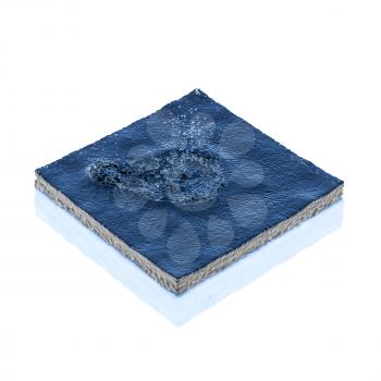 Water cube with splashing water, 3d rendering. Computer digital drawing.