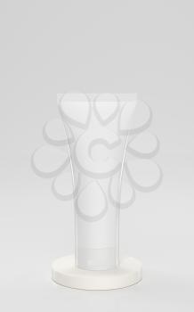 Blank cosmetic bottle with white background, 3d rendering. Computer digital drawing.