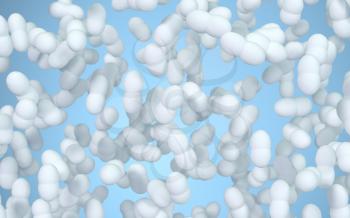 Large groups of germs with white background, 3d rendering. Computer digital drawing.