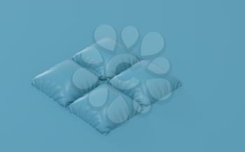 A blue cushion of air, 3d rendering. Computer digital drawing.