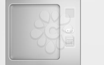 Empty vending machine with white background, 3d rendering. Computer digital drawing.