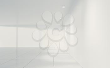 The white empty room, 3d rendering. Computer digital drawing.