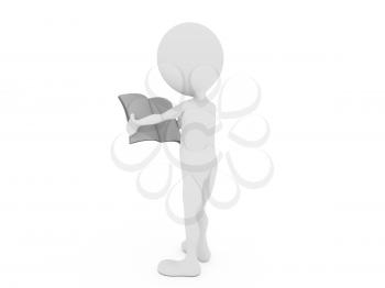 Royalty Free Clipart Image of a Figure Reading a Book